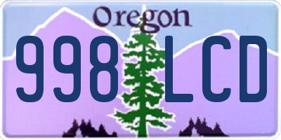 OR license plate 998LCD