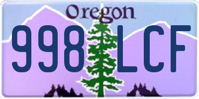 OR license plate 998LCF