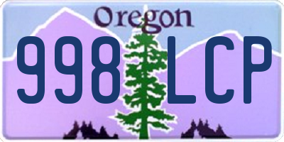 OR license plate 998LCP