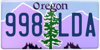 OR license plate 998LDA
