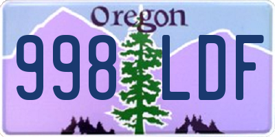 OR license plate 998LDF