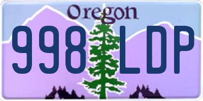 OR license plate 998LDP