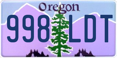 OR license plate 998LDT