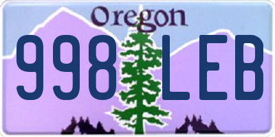 OR license plate 998LEB