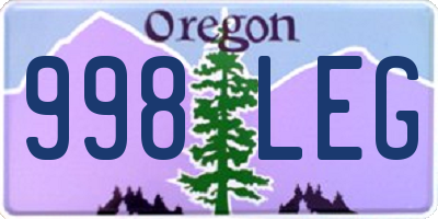 OR license plate 998LEG