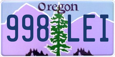OR license plate 998LEI