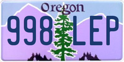 OR license plate 998LEP