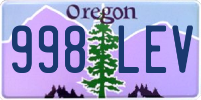 OR license plate 998LEV