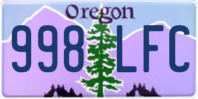 OR license plate 998LFC