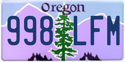 OR license plate 998LFM