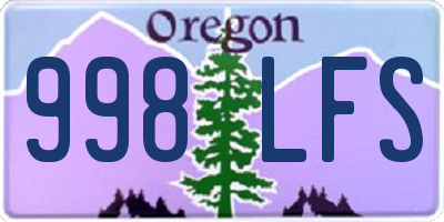 OR license plate 998LFS