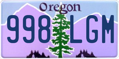 OR license plate 998LGM