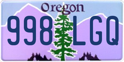 OR license plate 998LGQ