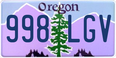 OR license plate 998LGV