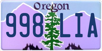 OR license plate 998LIA