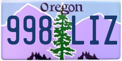 OR license plate 998LIZ