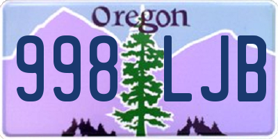 OR license plate 998LJB