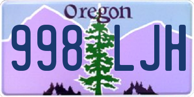 OR license plate 998LJH