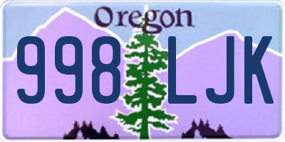 OR license plate 998LJK