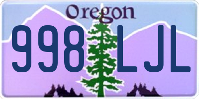 OR license plate 998LJL