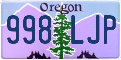 OR license plate 998LJP