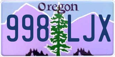 OR license plate 998LJX