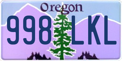 OR license plate 998LKL