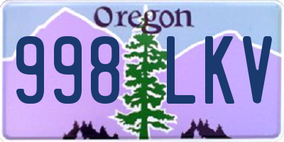 OR license plate 998LKV