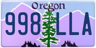 OR license plate 998LLA