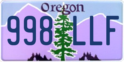 OR license plate 998LLF