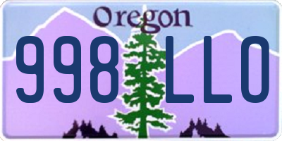 OR license plate 998LLO