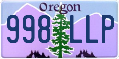 OR license plate 998LLP