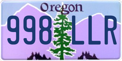 OR license plate 998LLR