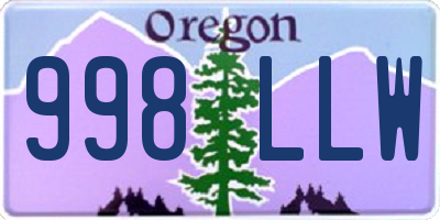 OR license plate 998LLW
