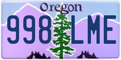 OR license plate 998LME