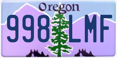 OR license plate 998LMF