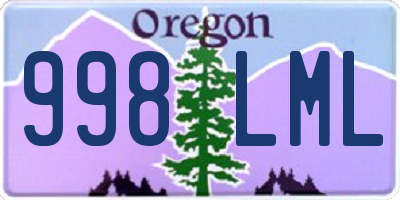 OR license plate 998LML