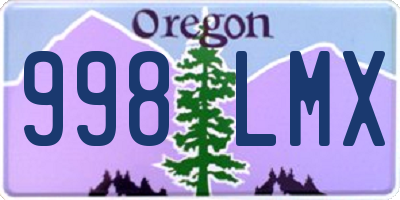 OR license plate 998LMX