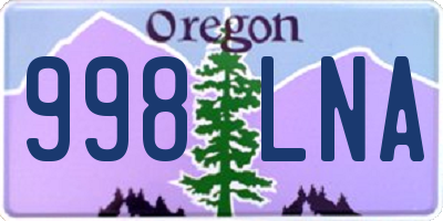 OR license plate 998LNA