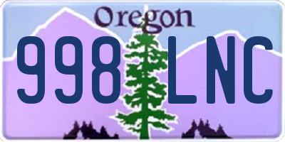 OR license plate 998LNC