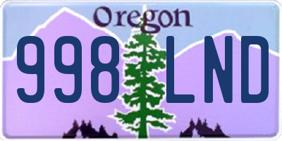 OR license plate 998LND