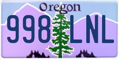 OR license plate 998LNL