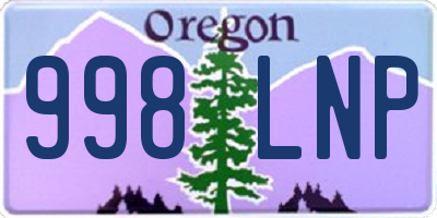 OR license plate 998LNP