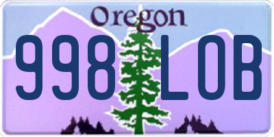 OR license plate 998LOB