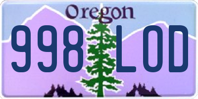 OR license plate 998LOD