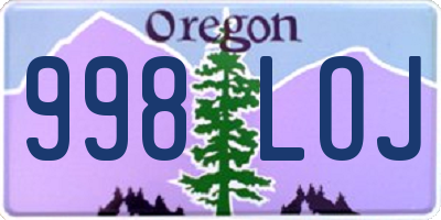 OR license plate 998LOJ