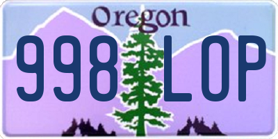 OR license plate 998LOP