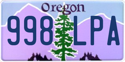 OR license plate 998LPA