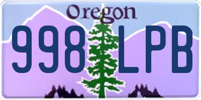 OR license plate 998LPB