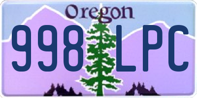 OR license plate 998LPC
